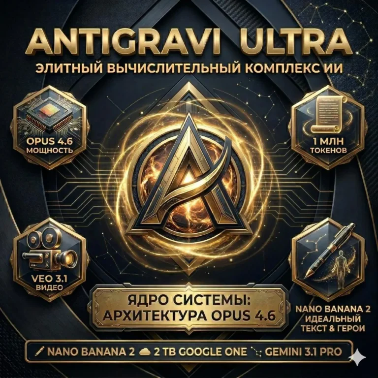 Antigravity PRO / ULTRA GOOGLE AI PRO Gemini 3.1 Claude Opus 4.6 ЛИЧНЫЙ 6месяцев