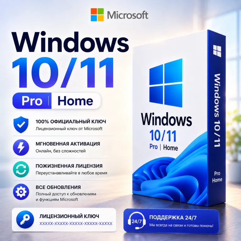 Windows 10/11 Pro/Home Ключ Онлайн активация
