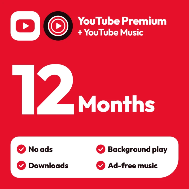 YouTube Premium + Music 1 Year (12 Months) Official Subscription
