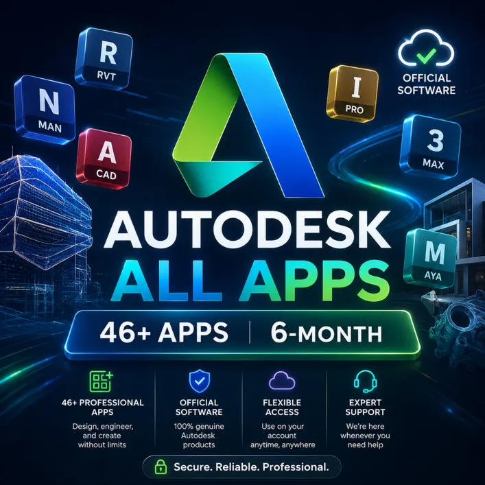 Все приложения Autodesk Более 46 приложений Подписка на 6 месяцев Обновление